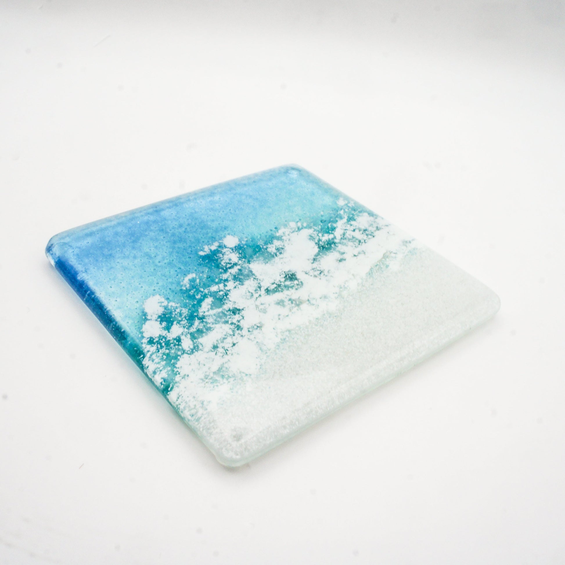 beach fused glass coasters