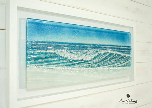 glass wave, fused glass wave, ocean wall art