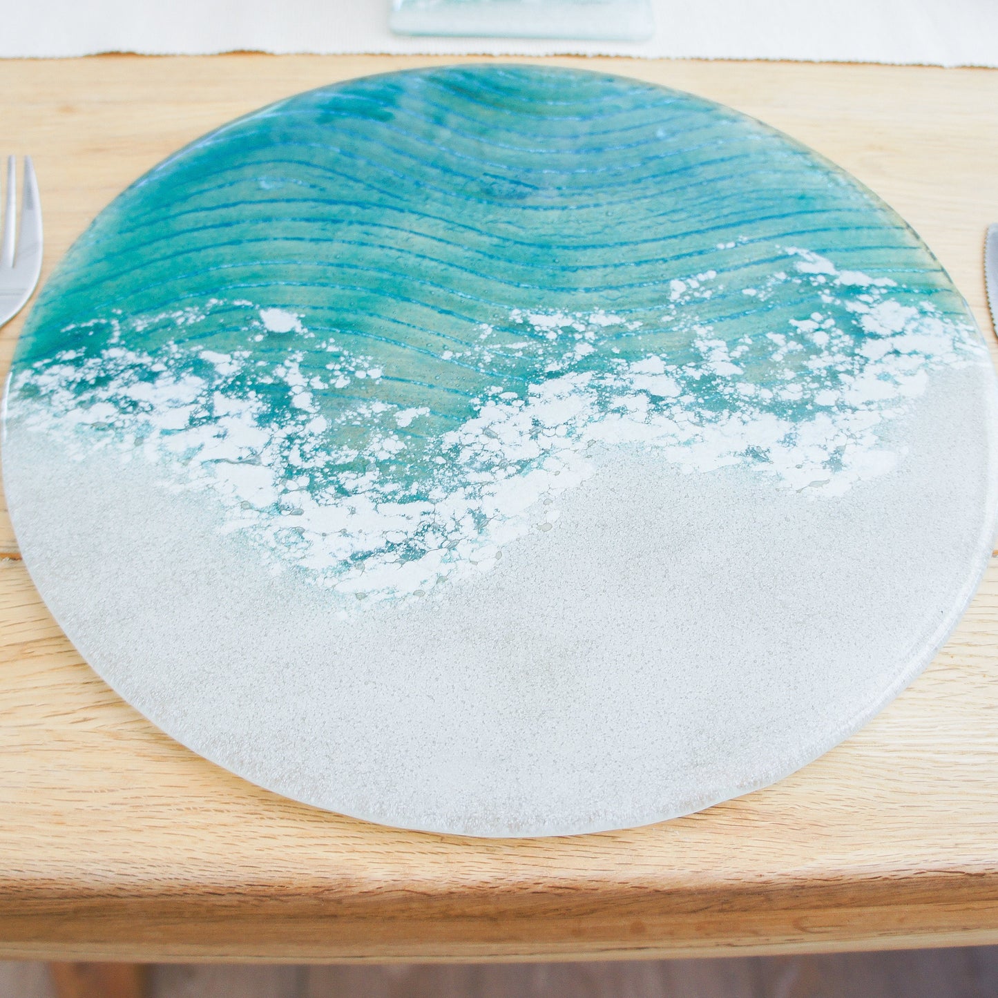 Coasters Set handmade dinner set dinner service wedding gift fused glass placemat coaster set hosting decor housewarming gift first home gift table protector coastal dinnerware turquoise placemats glass tablemats