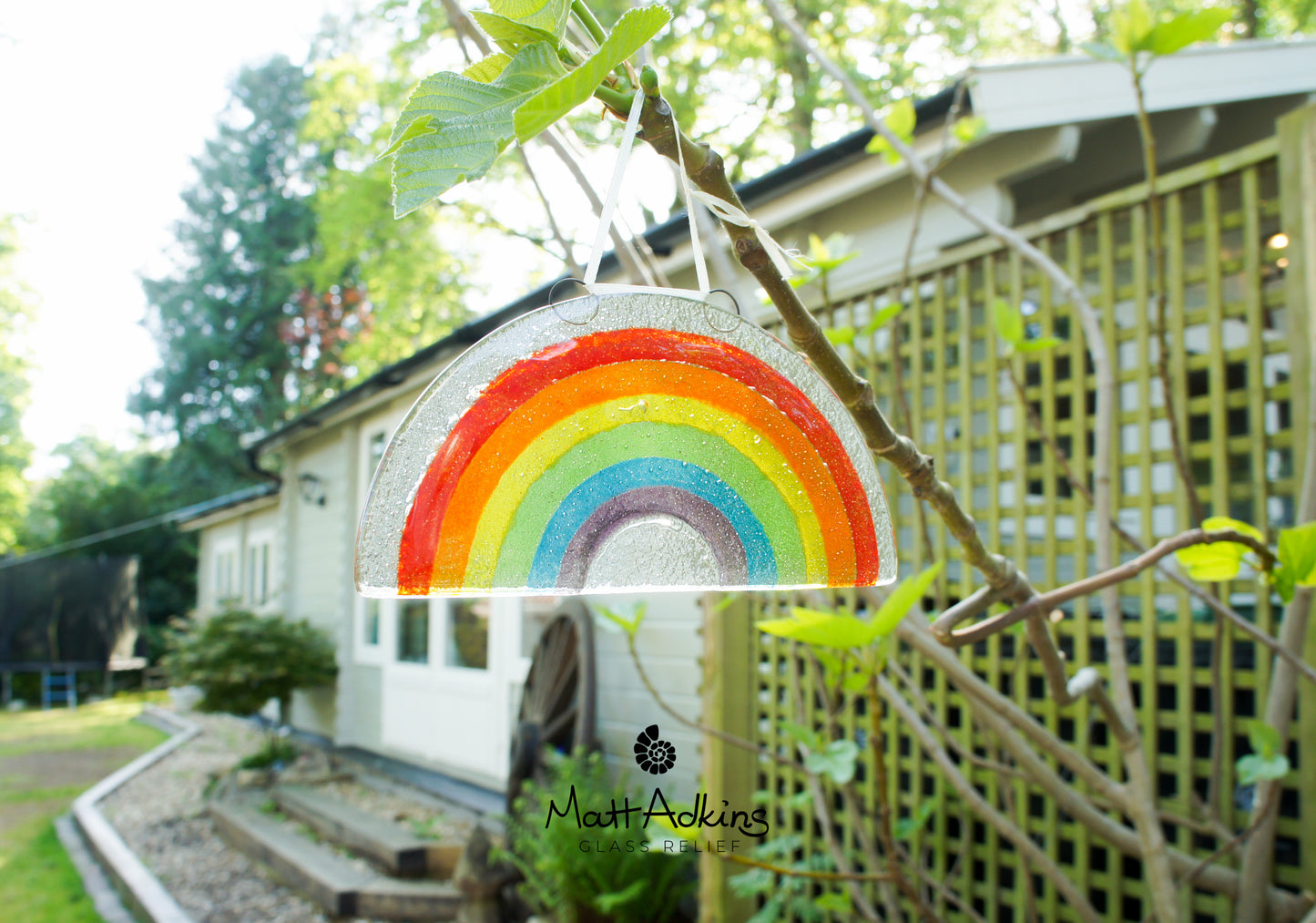 2 Rainbow Suncatchers - Bundle: 1 Freestanding + 1 Hanging - 19x10cm (7 1/2x4")