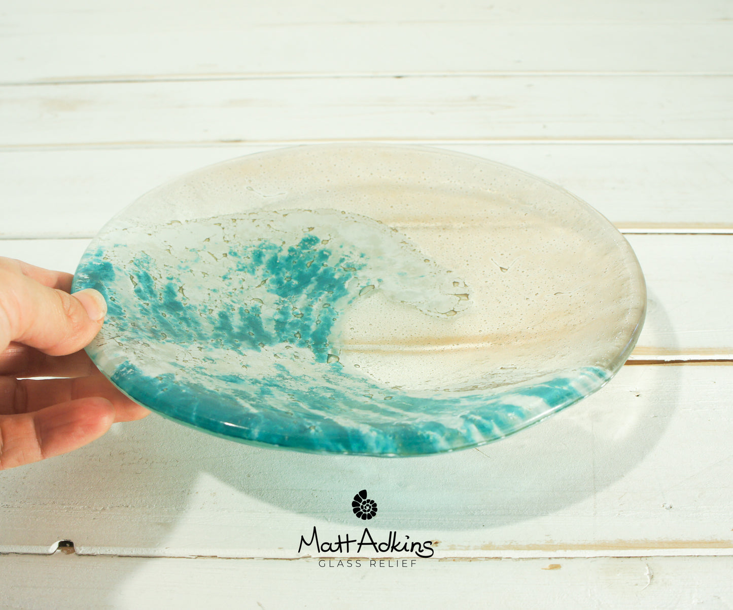 Small Wave Turquoise Bowl - 20cm(8")