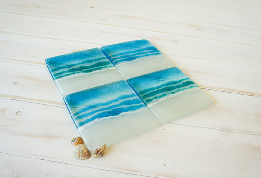 beach glass coasters