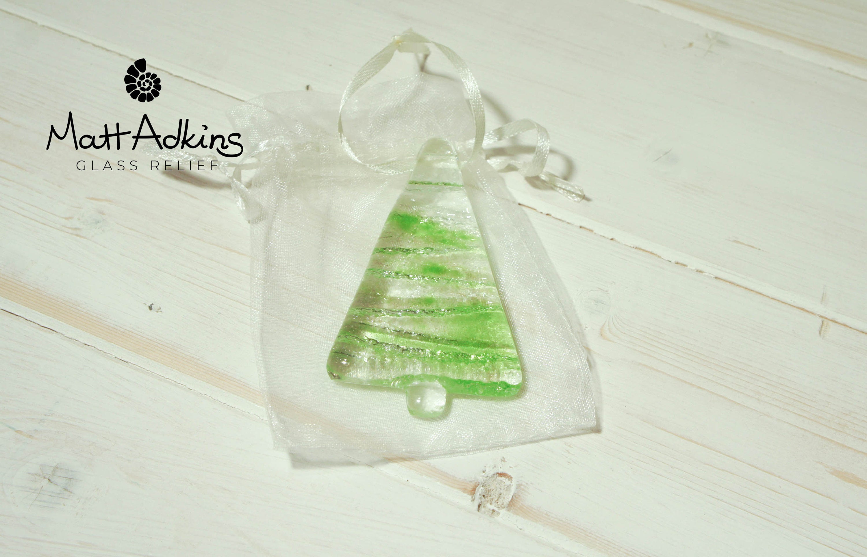 3 to 6 Mini Green Glass Trees - Hanging - 8cm(3