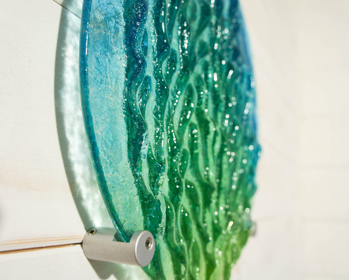 Coral Suncatcher Round - Turquoise Blue Green - 22cm with a cord
