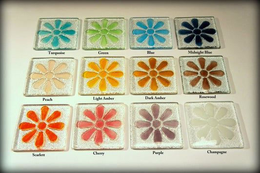 6 Daisy Coasters - Choose your colours